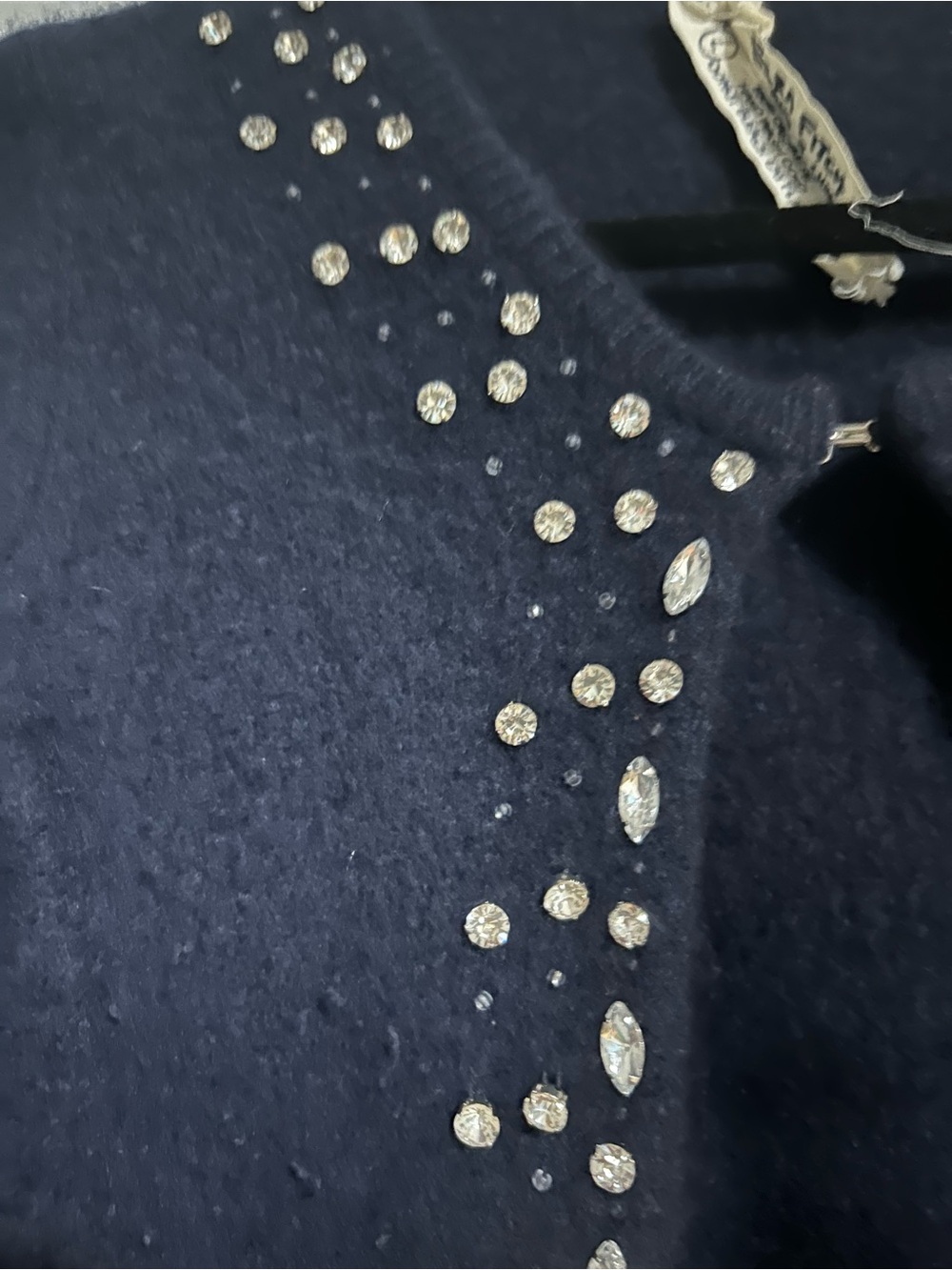 Abercrombie & Fitch Navy Crystal-Embellished Cardigan - Picture 2 of 2